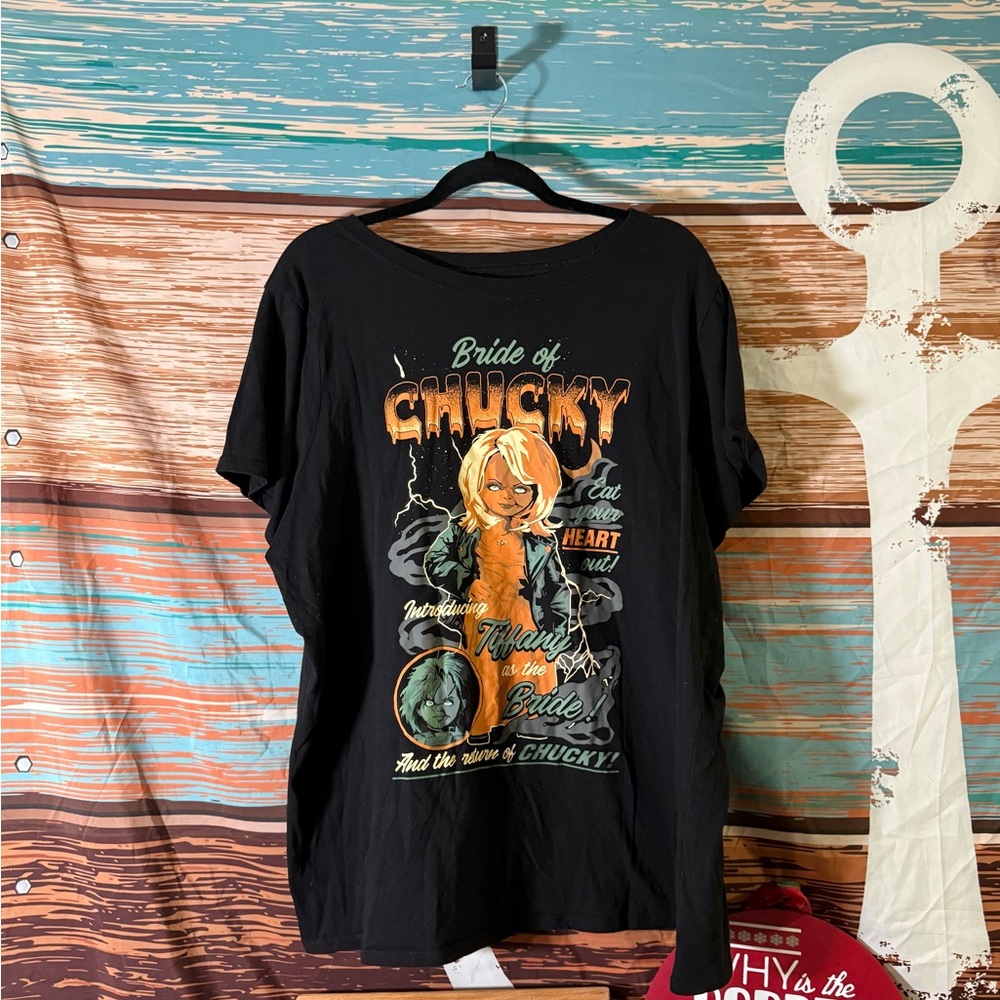 Ripple Junction Bride of Chucky Black T-Shirt